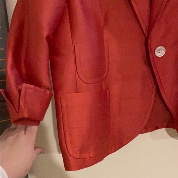 Talbots geranium silk dupioni jacket and dress NWT - Picture 5 of 11